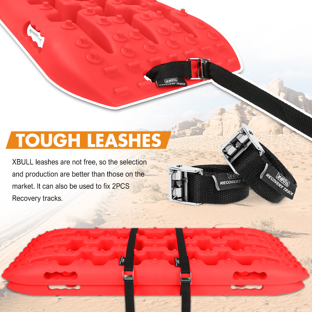 4WD Recovery Tools: X-BULL Recovery tracks Sand Trucks Offroad With 4PCS Mounting Pins 4WD Gen 2.0- red
