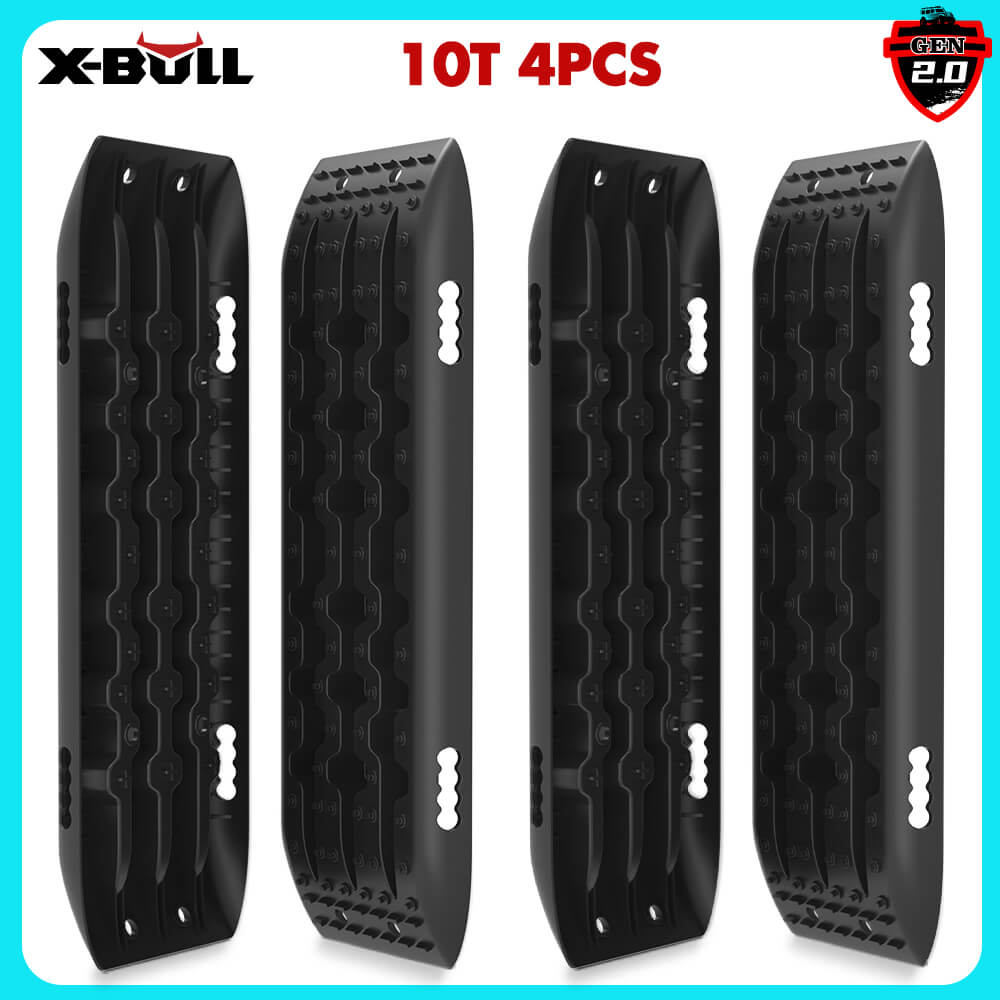 4WD Recovery Tools: X-BULL Recovery Tracks Sand Track Mud Snow 2 pairs Gen 2.0 Accessory 4WD 4X4 - Black