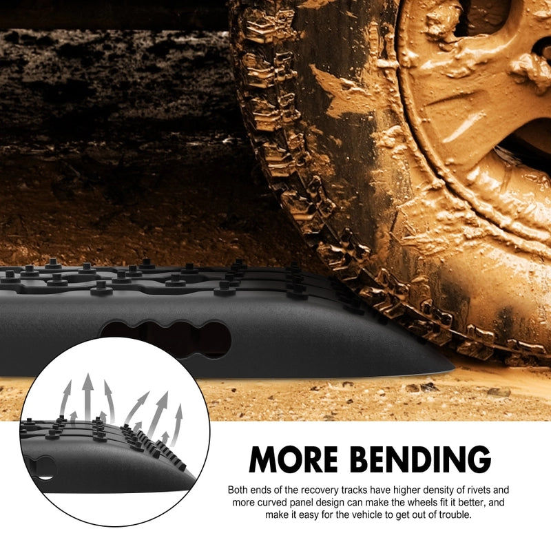 4WD Recovery Tools: X-BULL Recovery tracks Sand Trucks Offroad With 4PCS Mounting Pins 4WDGen 2.0 - Black