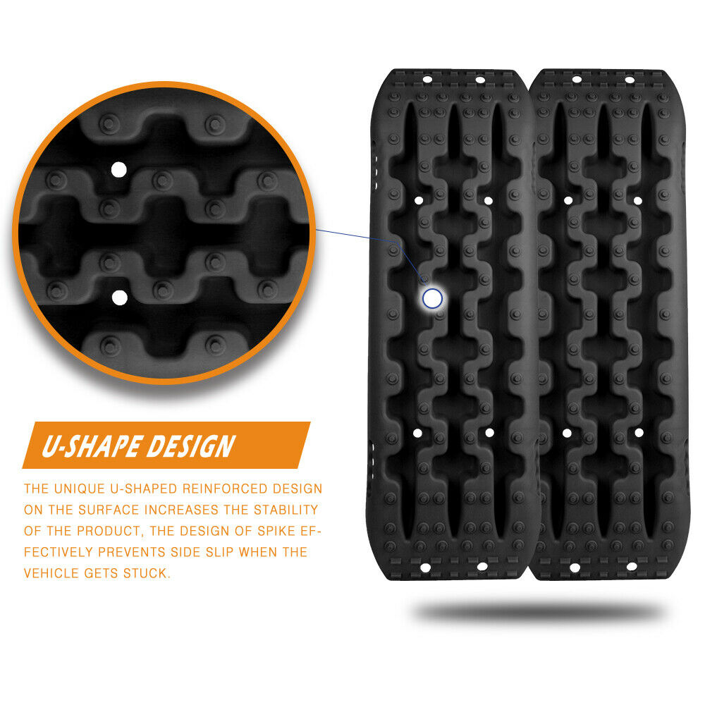 4WD Recovery Tools: X-BULL Recovery tracks Sand Trucks Offroad With 4PCS Mounting Pins 4WDGen 2.0 - Black