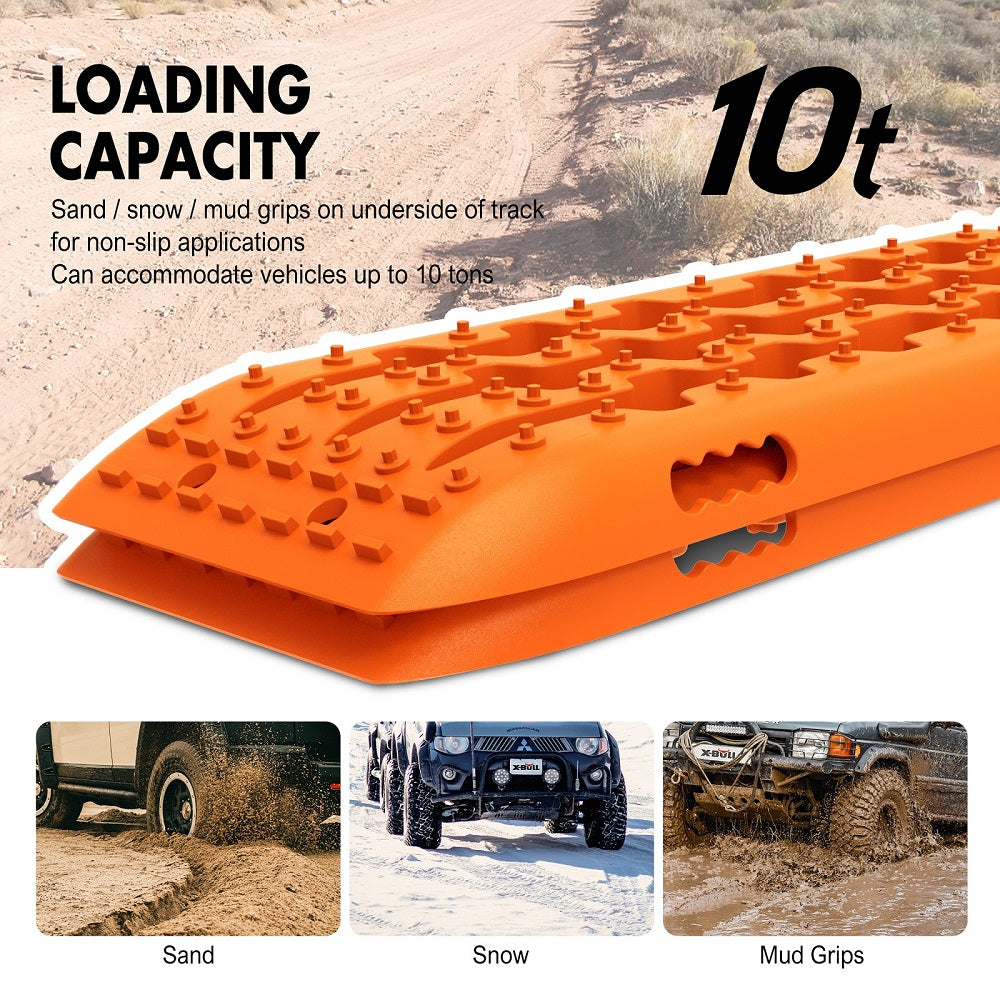 4WD Recovery Tools: X-BULL Recovery Tracks Sand Track Mud Snow 10T 2 Pairs 4PC 4WD 4X4 Gen 2.0