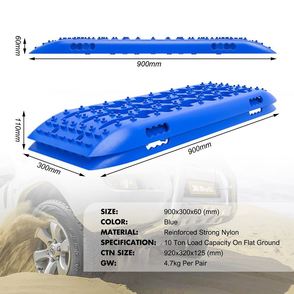 4WD Recovery Tools: X-BULL Recovery tracks Sand tracks 2pcs Sand / Snow / Mud 10T 4WD Gen 2.0 - blue