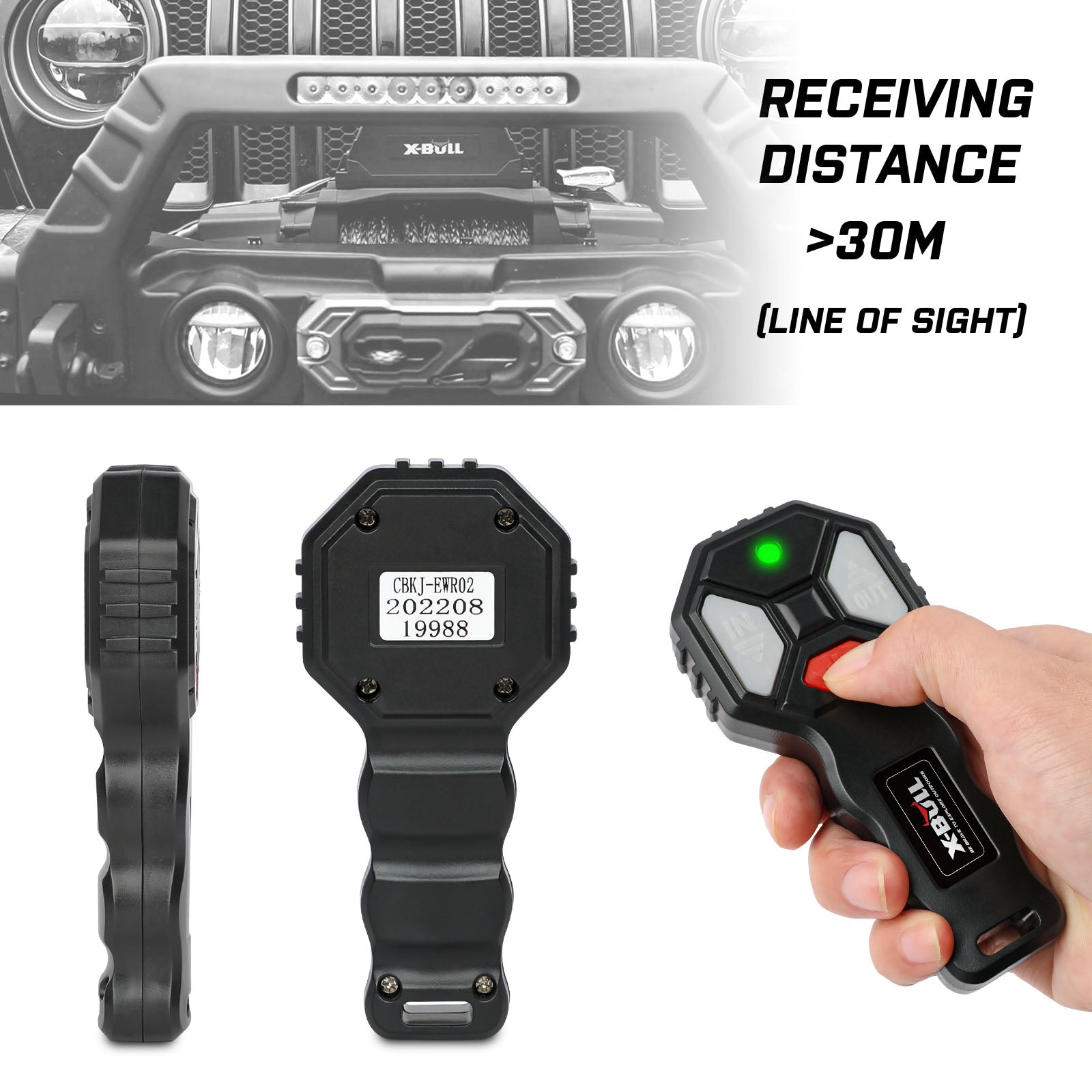 4WD Recovery Tools: X-BULL Winch Solenoid Relay Wiring Controller 500A 12V and 150ft Wireless Remote