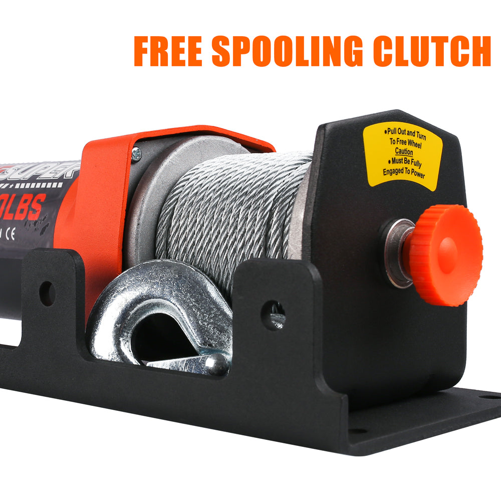 4WD Recovery Tools: ZESUPER Electric Winch 2500LBS/1134KG 12V 15.2M Steel Cable ATV UTV 4WD 4X4 Boat