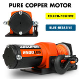 Automotive Parts: ZESUPER 12V Electric Winch 2500lbs Synthetic Rope Wireless Remote ATV UTV BOAT