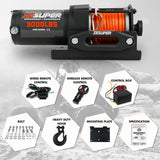 Automotive Parts: ZESUPER 12V Electric Winch 3000lbs Synthetic Rope Wireless Remote ATV UTV BOAT