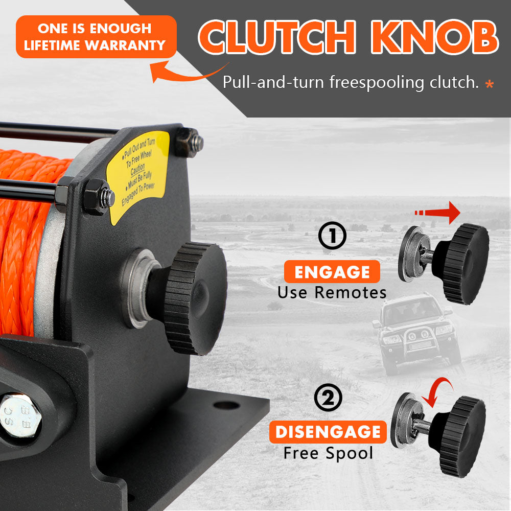 Automotive Parts: ZESUPER 12V Electric Winch 3000lbs Synthetic Rope Wireless Remote ATV UTV BOAT