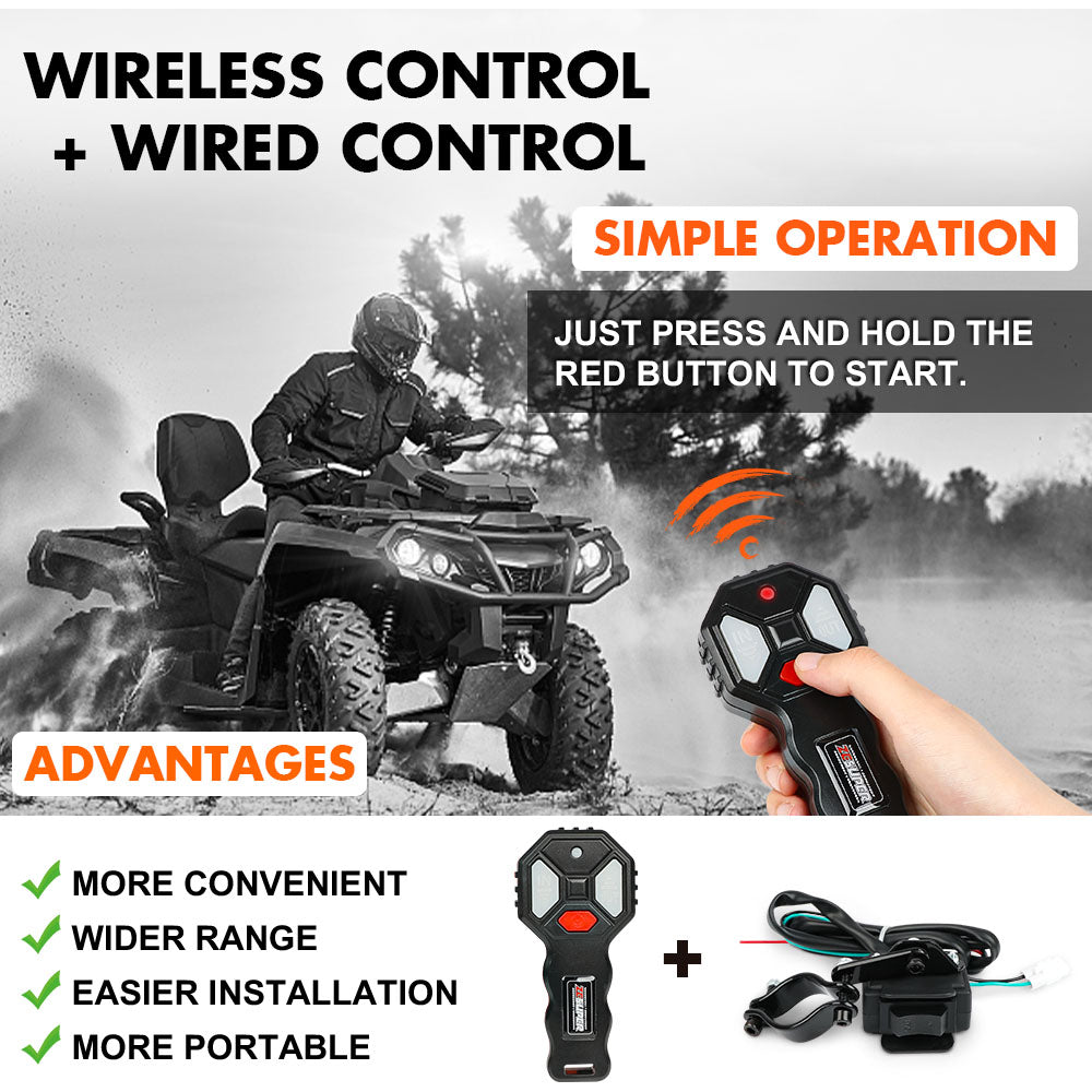 Automotive Parts: ZESUPER 12V Electric Winch 3000lbs Synthetic Rope Wireless Remote ATV UTV BOAT