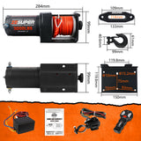 Automotive Parts: ZESUPER 12V Electric Winch 3000lbs Synthetic Rope Wireless Remote ATV UTV BOAT