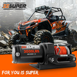 Automotive Parts: ZESUPER 12V Electric Winch 3000lbs Synthetic Rope Wireless Remote ATV UTV BOAT