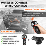 Automotive Parts: ZESUPER 12V Electric Winch 14500lbs Synthetic Rope Wireless Remote ATV UTV 4WD