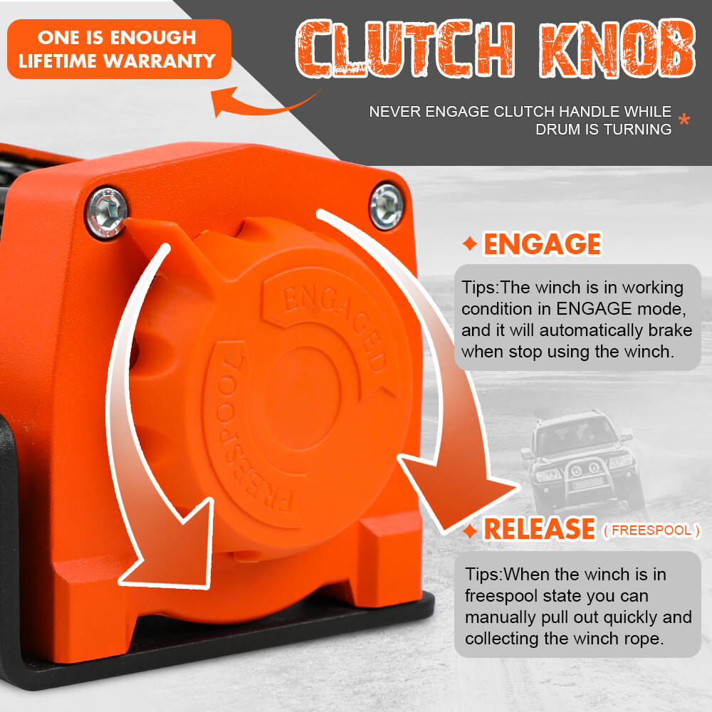 4WD Recovery Tools: ZESUPER 12V Electric Winch 4500lb Synthetic Rope Boat Winch ATV Winch Trailer Winch 4WD