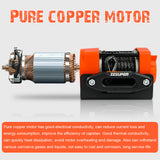 4WD Recovery Tools: ZESUPER 12V Electric Winch 4500lb Synthetic Rope Boat Winch ATV Winch Trailer Winch 4WD
