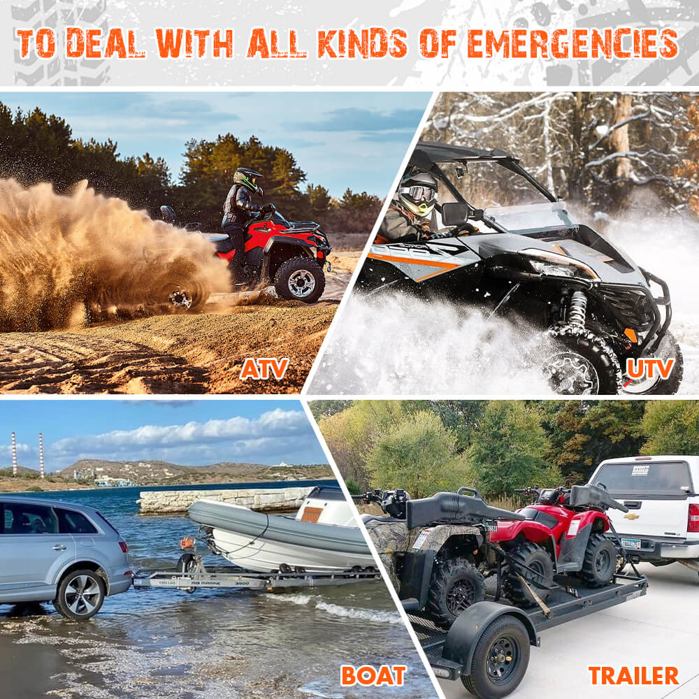 ZESUPER 4500lb Electric Winch 12V Synthetic Rope Boat Winch ATV Winch Kit Boat Winch UTV 4WD Wireless RemoteX2 Orange