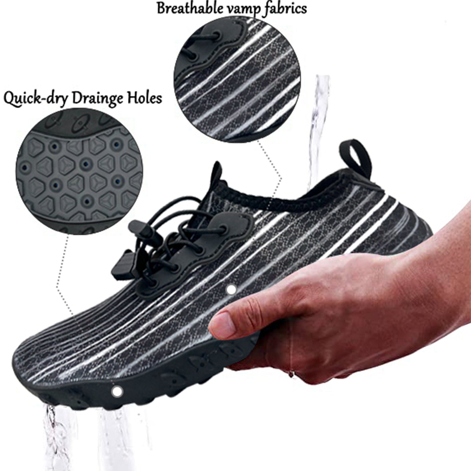 Girl's Shoes: Water Shoes for Men and Women Soft Breathable Slip-on Aqua Shoes Aqua Socks for Swim Beach Pool Surf Yoga (Black Size US 9.5)