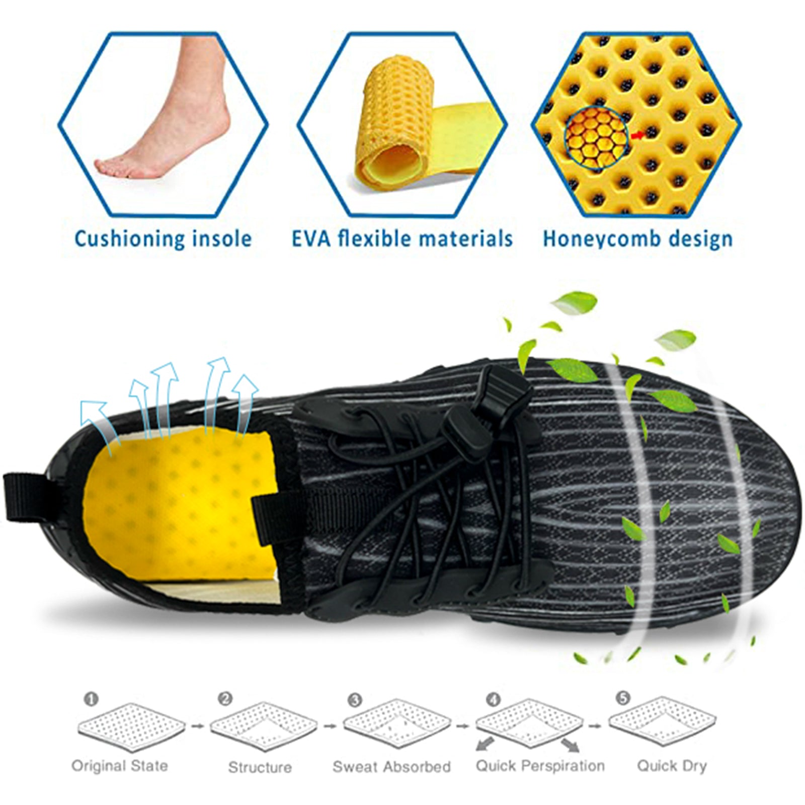 Girl's Shoes: Water Shoes for Men and Women Soft Breathable Slip-on Aqua Shoes Aqua Socks for Swim Beach Pool Surf Yoga (Black Size US 9.5)