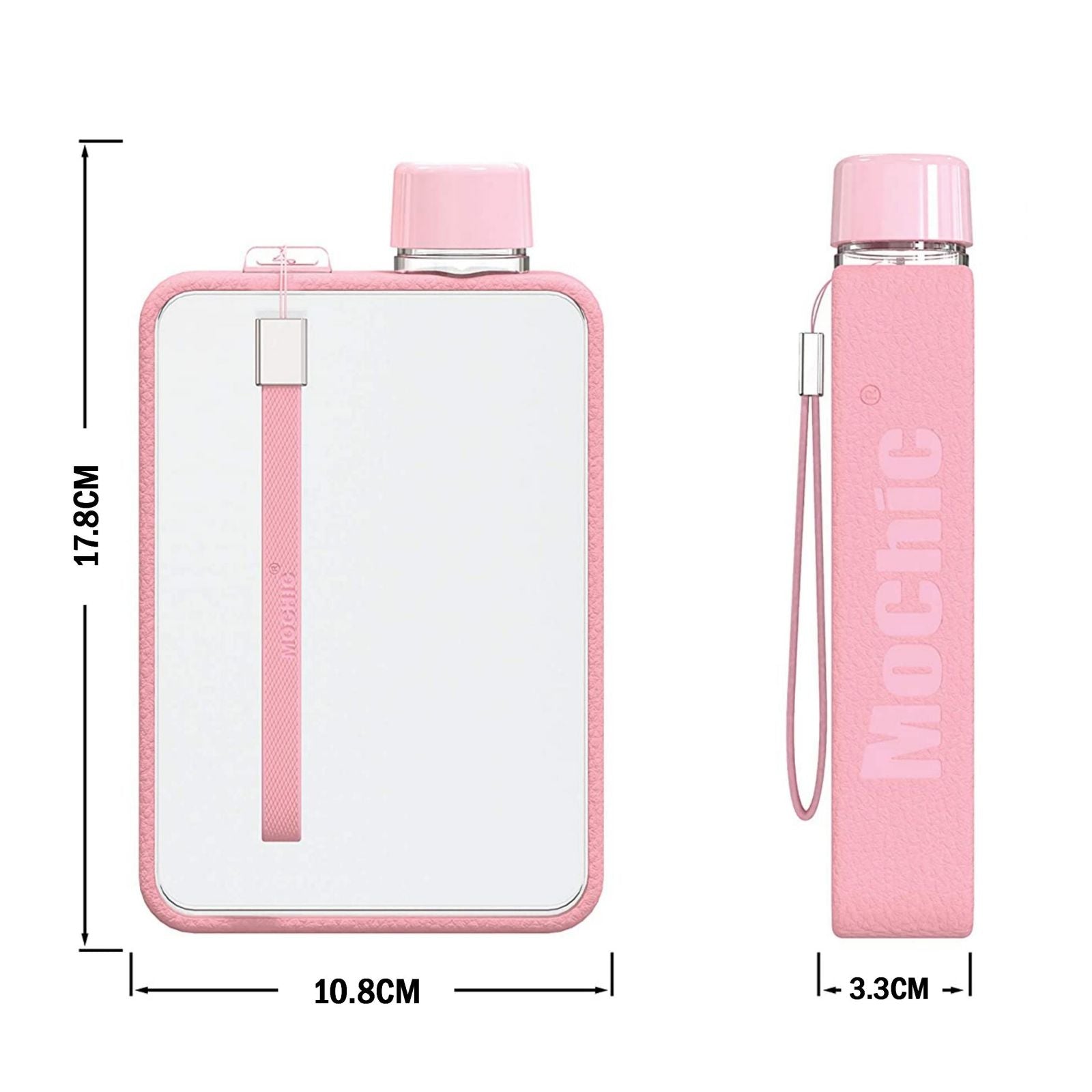 Drinkware: A5 Flat Water Bottle Portable Travel Mug BPA Free Water Bottle (Grey)