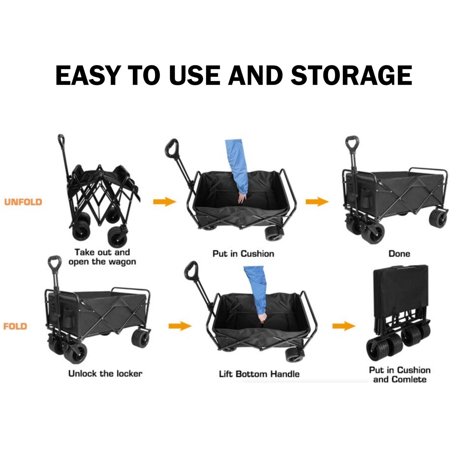 Camp Furniture: Folding Cart Small Black