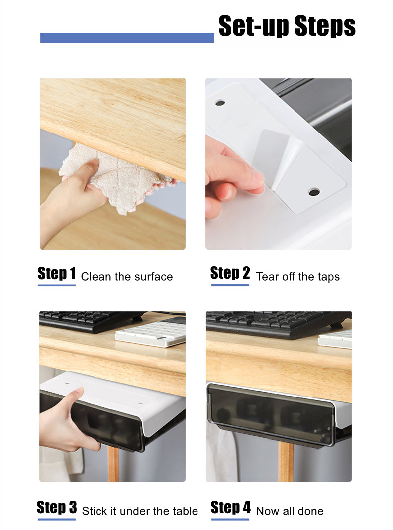 Desk Accessories: Under Desk Drawer Slide-out Large Office Organizers and Storage Drawers - Small Black