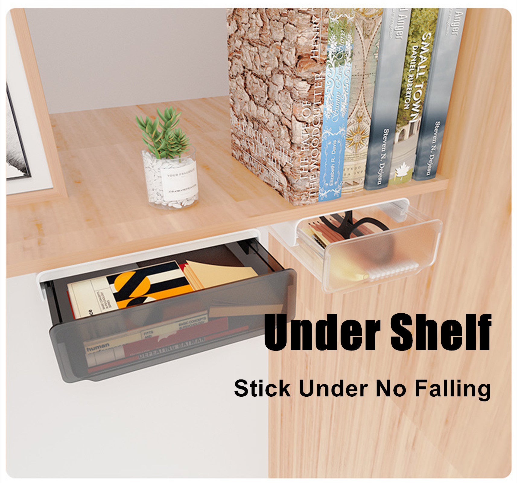 Desk Accessories: Under Desk Drawer Slide-out Large Office Organizers and Storage Drawers - Small Black