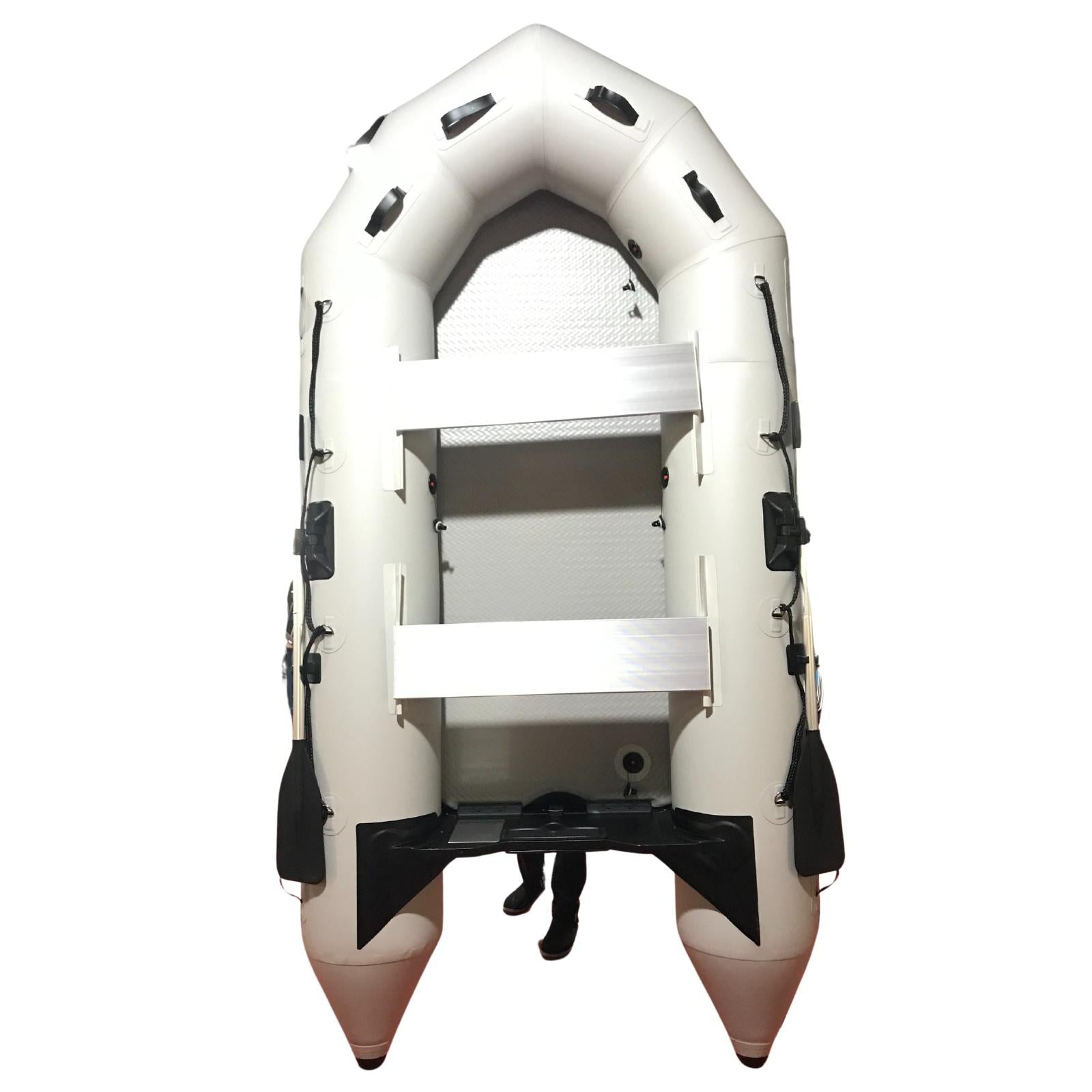Boating Accessories: 3M ( Grey ) Inflatable Boat Dinghy Tender Pontoon Rescue & Dive Boat Fishing Boat With Hard Air-Deck Floor