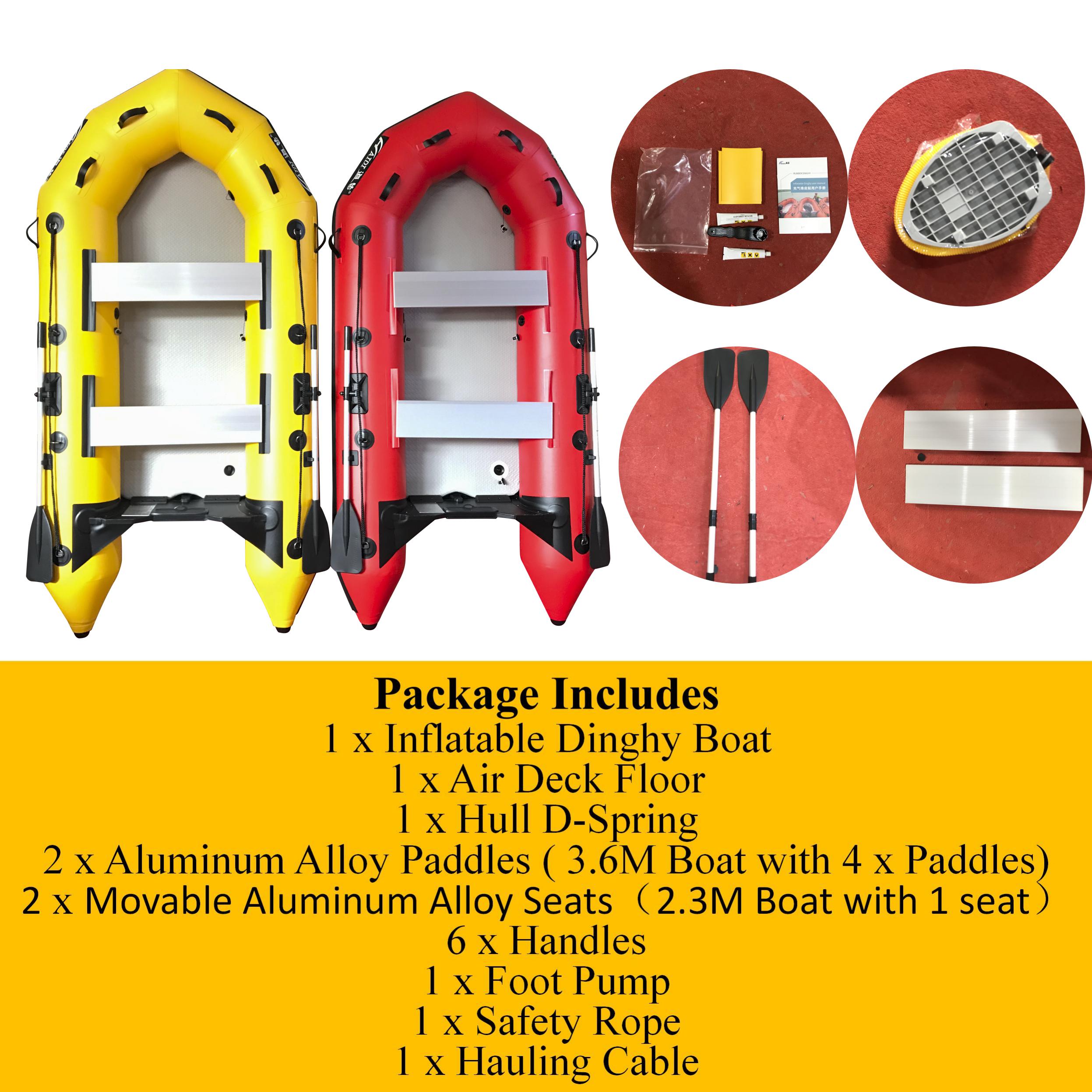 Boating Accessories: 3m Inflatable Dinghy Boat Tender Pontoon Rescue- Red