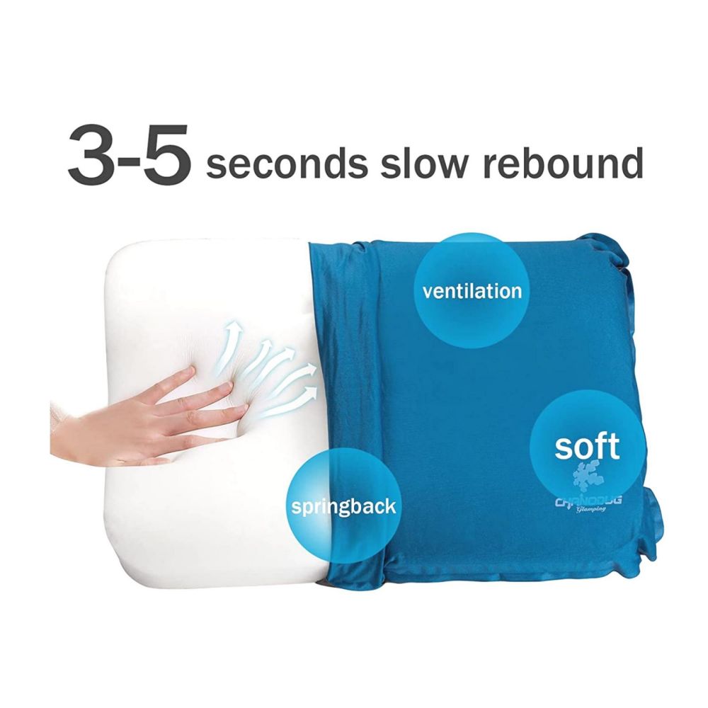 Inflatable Mattresses: Self Inflating Camping Pillow with Ergonomic 3D Support - Gold