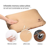Inflatable Mattresses: Self Inflating Camping Pillow with Ergonomic 3D Support - Gold