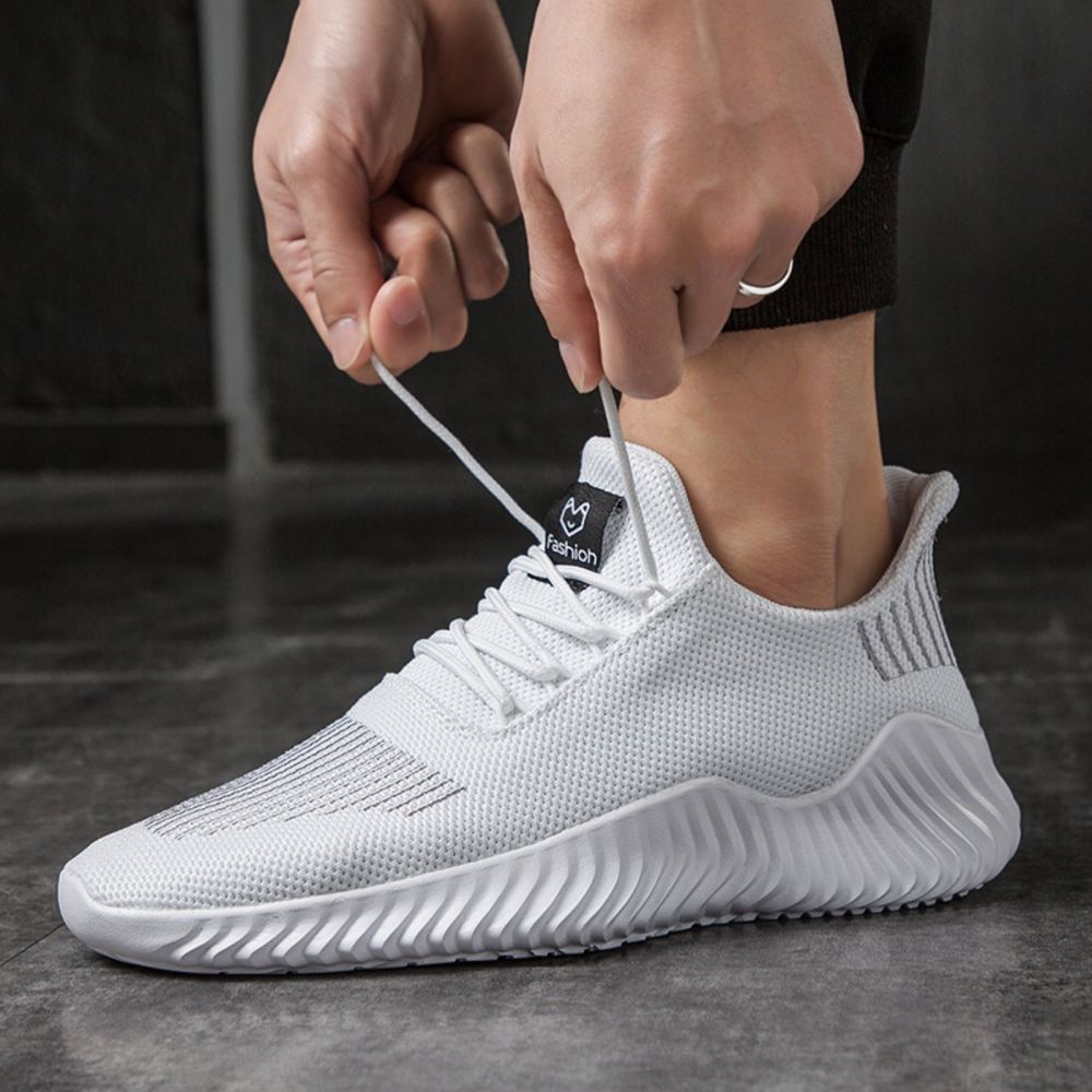 Men's Sneakers & Sports Shoes: Men's Sneakers Outdoor Road Shoes Breathable Lightweight Non-slip ( White Size US9.5=US43 )