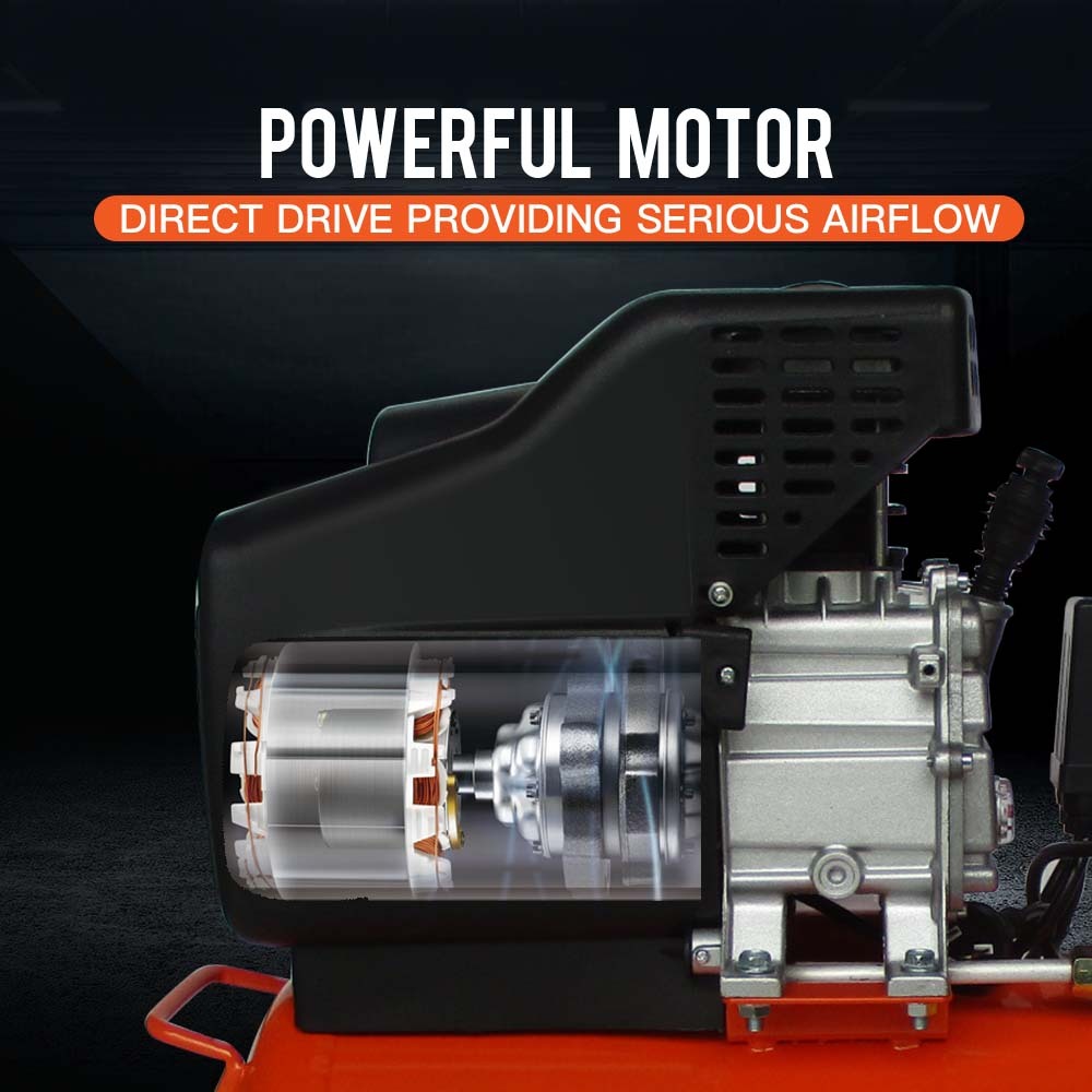 Air Compressors: UNIMAC Portable Electric Air Compressor, 50L 3HP Direct Drive, Includes 5pc Air Tool Kit