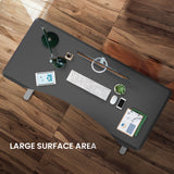 FORTIA Sit To Stand Up Standing Desk, 160x70cm, 72-118cm Electric Height Adjustable, Ergonomically Curved Edge, 50kg Rated, Black/Silver Frame