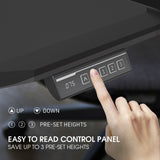 FORTIA Sit To Stand Up Standing Desk, 160x70cm, 72-118cm Electric Height Adjustable, Ergonomically Curved Edge, 50kg Rated, Black/Silver Frame