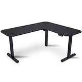 Desks: FORTIA Corner Standing Desk, 160x140cm, 72-118cm Sit to Stand Up Electric Height Adjustable, Black