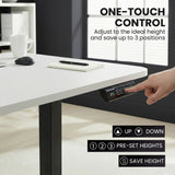 Desks: FORTIA Corner Standing Desk, 160x140cm, 72-118cm Sit to Stand Up Electric Height Adjustable, White Desktop/Black Frame