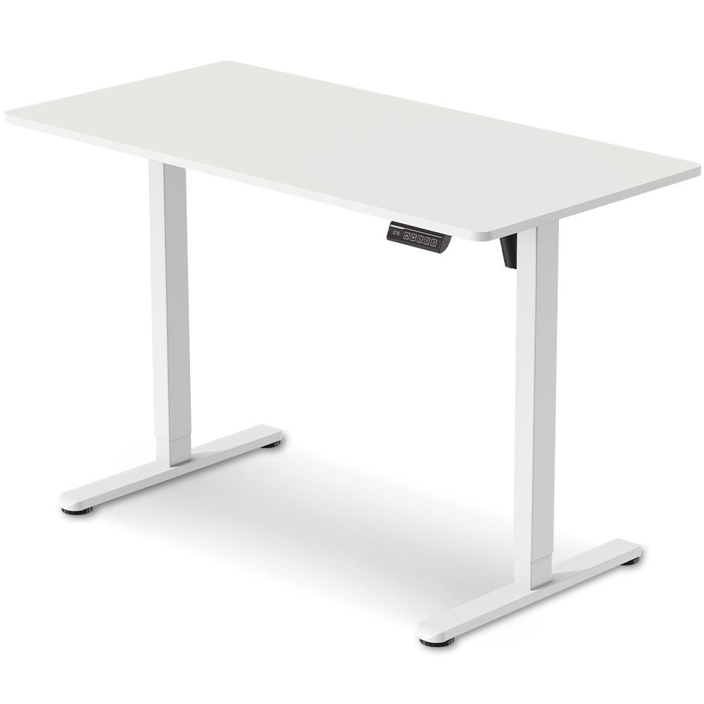 Desks: FORTIA Sit To Stand Standing Desk, 120x60cm, 72-118cm Electric Height Adjustable, White