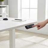 Desks: FORTIA Sit To Stand Standing Desk, 120x60cm, 72-118cm Electric Height Adjustable, White