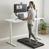 Desks: FORTIA Sit To Stand Standing Desk, 120x60cm, 72-118cm Electric Height Adjustable, White