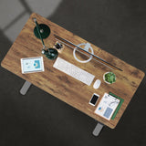 FORTIA Sit To Stand Up Standing Desk, 140x60cm, 72-118cm Electric Height Adjustable, 40kg Rated, Oak Style/Silver Frame