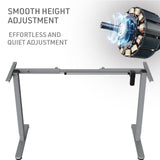 FORTIA Sit To Stand Up Standing Desk, 140x60cm, 72-118cm Electric Height Adjustable, 40kg Rated, Oak Style/Silver Frame