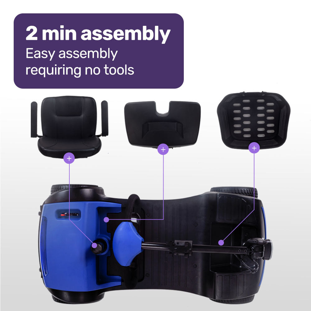 Mobility & Accessibility: EQUIPMED Mobility Scooter Electric Motorised 4 Wheel Power Portable Folding