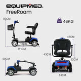 Mobility & Accessibility: EQUIPMED Mobility Scooter Electric Motorised 4 Wheel Power Portable Folding