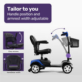 Mobility & Accessibility: EQUIPMED Mobility Scooter Electric Motorised 4 Wheel Power Portable Folding