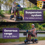 Mobility & Accessibility: EQUIPMED Mobility Scooter Electric Motorised 4 Wheel Power Portable Folding