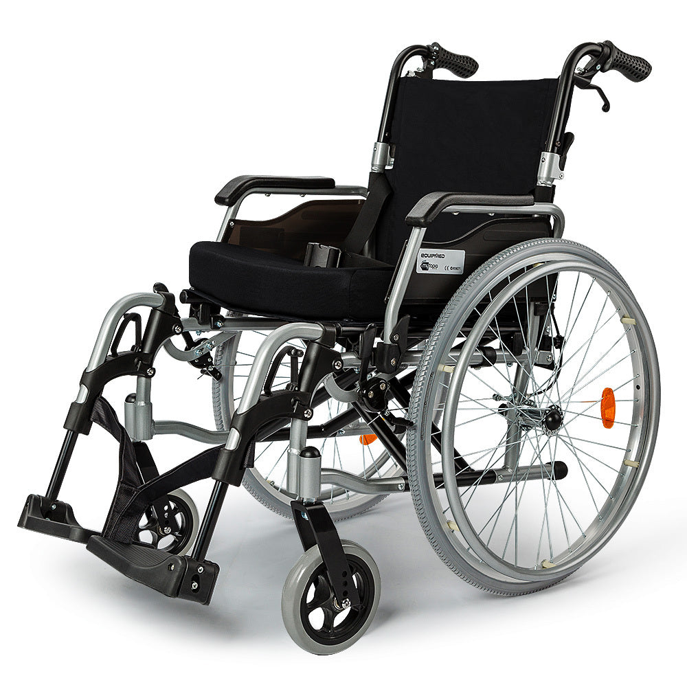 Mobility & Accessibility: EQUIPMED 24 Inch Portable Folding Wheelchair 24" Mobility Wheel Chair Alloy, Senior Elderly Aid