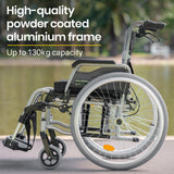 Mobility & Accessibility: EQUIPMED 24 Inch Portable Folding Wheelchair 24" Mobility Wheel Chair Alloy, Senior Elderly Aid