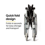 Mobility & Accessibility: EQUIPMED 24 Inch Portable Folding Wheelchair 24" Mobility Wheel Chair Alloy, Senior Elderly Aid
