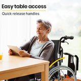 Mobility & Accessibility: EQUIPMED 24 Inch Portable Folding Wheelchair 24" Mobility Wheel Chair Alloy, Senior Elderly Aid
