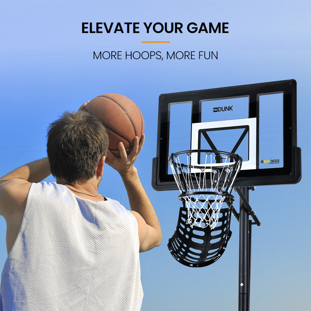 Basketball & Basketball Accessories: DR. DUNK Basketball Return System, with 360 Degree Universal Attachment