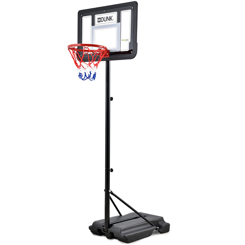 Basketball & Basketball Accessories: DR. DUNK Portable Kids Basketball Hoop Stand System, 1.15m to 1.60m Height Adjustable