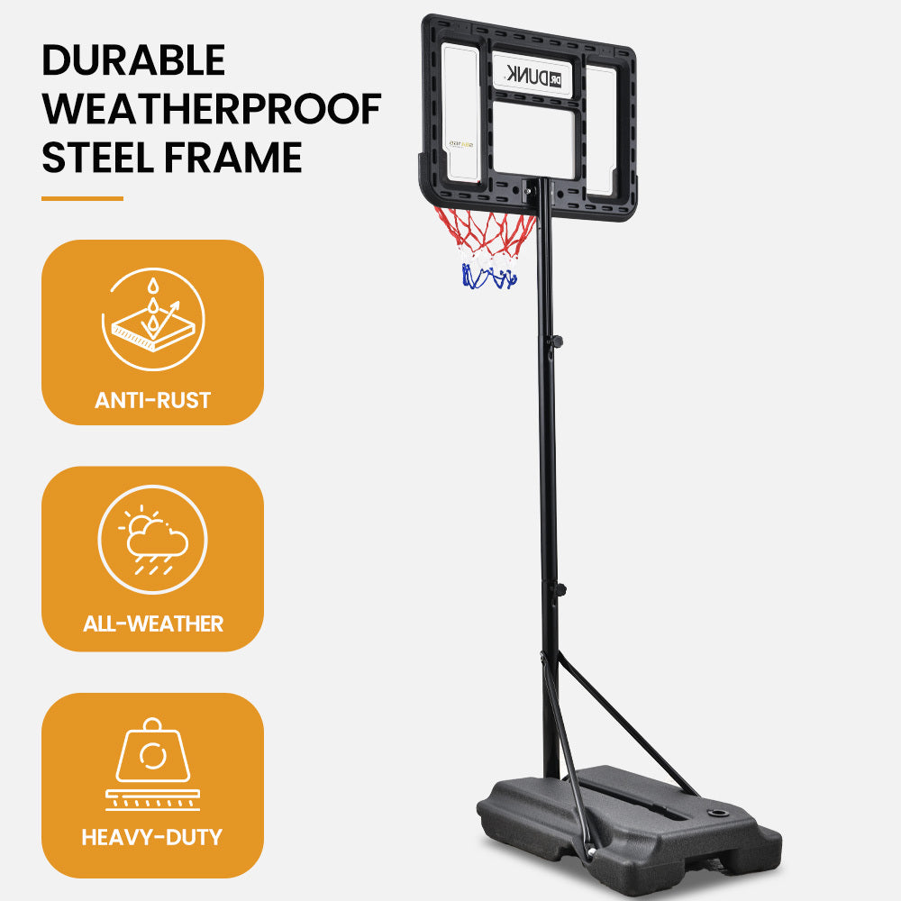 Basketball & Basketball Accessories: DR. DUNK Portable Kids Basketball Hoop Stand System, 1.15m to 1.60m Height Adjustable